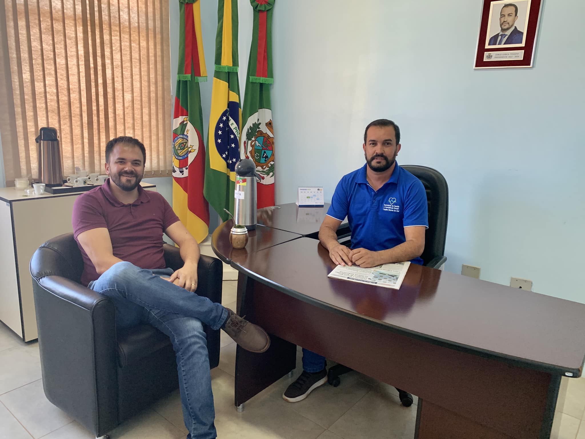 Presidente do Legislativo recebe visita do Prefeito Municipal em seu Gabinete